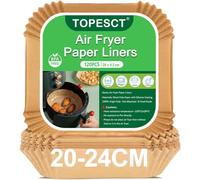TopEsct Papel de horno para freidora de aire caliente, paquete de 120 unidades, 20 cm, papel de horno Airfryer de grado alimenticio, resistente al agua, a prueba de aceite, freidora de aire caliente