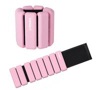 TOPESCT Pesas ajustables para muñeca, juego de 2 (1 libra cada una), pulsera con pesas para muñeca y tobillo para yoga, danza, barra, pilates, cardio, aeróbicos y caminar (2 libras/cada una, rosa)