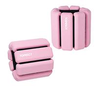 TOPESCT Pesas ajustables para muñeca, juego de 2 (1 libra cada una), pulsera de pesas para muñeca y tobillo para yoga, baile, barra, pilates, cardio, aeróbicos, caminar (1 libra/cada una, rosa)