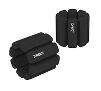 TOPESCT Pesas ajustables para muñeca, juego de 2 (1 libra cada una), pulsera de pesas para muñeca y tobillo para yoga, baile, barra, pilates, cardio, aeróbicos, caminar (1 libra/cada una, negro)