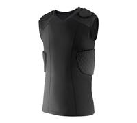Topeter Football Padded Shirts for Men, Adult Compression Rib Protector Sleeveless Shirt with Rib, Shoulder & Back Pads L