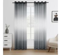 Topfinel Cortinas Salon 2 Piezas para Ventanas Visillos,Gradiente Cortina Cocina Modernas Translucidas.Cortinas de Lino Grises para Decoracion Dormitorio y Habitación Infantiles Niño 140x240cm