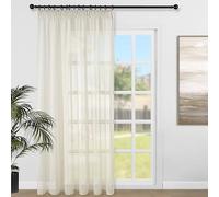 Topfinel Cortinas Salon para Ventanas Grandes 300 Anchos 1 Piezas Visillos Semitranslucidas De Riel 300x240 para Habitacion De Infantil Cortina Beige para La Sala De Estar Y Dormitorios