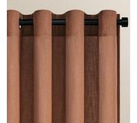 Topfinel Cortinas Terracota Lino Visillos Dormitorio Salon Modernas 2 Piezas Translucidas Boho Cortinas con Ojales Modernas Decorativas para Comedor Niña Infantil Niño Juvenil 2 Piezas 140x225cm