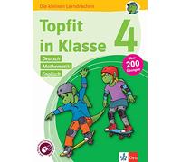 Topfit in Klasse 4 - Deutsch, Mathematik und Englisch. Übungsbuch: Übungsbuch für die Grundschule, über 200 Übungen, mit Ferien-Lernprogramm online