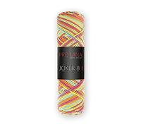 Topflappengarn Joker 8 Color 539 - Ovillo de lana (50 g), color naranja y verde