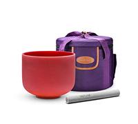 TOPFUND Red C Note Crystal Tazón para cantar Chakra Raíz 8 pulgadas con estuche de transporte resistente y gamuza Striker