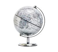 TOPGLOBE 14 cm plata globo terráqueo con soporte de acero inoxidable para