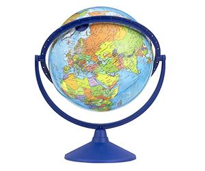 TOPGLOBE 30cm Globo terráqueo - en Inglés -Todas las direcciones 360 ° giratorio
