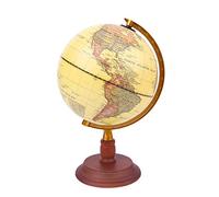 Topglobe Globo antiguo de 20 cm con base de madera, globo giratorio vintage decorativo, diámetro 20 cm
