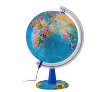 TOPGLOBE Globo iluminado de 26 cm, mapa inglés, globo político moderno, decoración educativa/geográfica/de escritorio