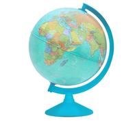 TOPGLOBE Globo Terráqueo 30 cm Mapa Español Azul Educativo Y Decorativo | Tamaño Grande Base Azul Mapa Político Claro Para Escritorio Aula Biblioteca Habitación Juvenil Y Regalo Educativo