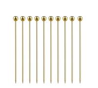 TopHomer 10 palillos de cóctel de acero inoxidable, palitos de frutas reutilizables de acero inoxidable, brochetas de Martini, juego de palillos de bebida de oliva para eventos de fiesta de vacaciones