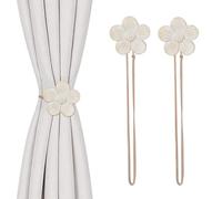TopHomer 2 alzapaños magnéticos de flores para cortinas, 5 colores disponibles, potente imán y cordón ajustable, adecuado para sala de estar, dormitorio y baño