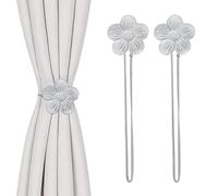 TopHomer 2 alzapaños magnéticos de flores para cortinas, 5 colores disponibles, potente imán y cordón ajustable, adecuado para sala de estar, dormitorio y baño