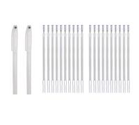 TopHomer 2 bolígrafos borrables con calor para tejidos, bolígrafo blanco que desaparece con el calor, con 20 recargas, para piel, tela, acolchado, costura
