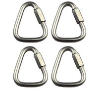 TopHomer 4 cadenas de eslabones triangulares de 8 mm, mosquetón de acero inoxidable con hebilla triangular de conexión rápida, gancho de llave de resorte, hebilla de puerta de tornillo