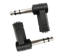 TopHomer 4 convertidores de conector de guitarra de audio de 3,5 mm a 6,35 mm, macho de 90 grados a hembra de 3,5 mm, cable de extensión para auriculares, mezclador, guitarra, altavoz