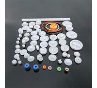 TopHomer 60 Piezas de Engranajes de plástico Conjunto de Engranajes de Gusano de Doble reducción de Engranaje de Engranajes de Engranaje de Bricolaje Kit de plástico Eje de Correa de Bastidor Blanco