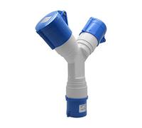 TopHomer - Adaptador de enchufe industrial IP44, conector de 220 V, para autocaravana, barco y astillero, 2 tomas 16 A, carcasa ignífuga