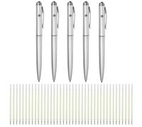 TopHomer Bolígrafo de tinta invisible, 5 bolígrafos con 40 recambios, bolígrafos espía para escribir mensajes secretos para bolsas de fiesta, marcador de luz LED UV, bolígrafos secretos