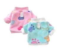 TopHomer - Camisetas de manga corta polar para perro pequeño, diseño de pata/corazón con anillo en D, color invierno, L