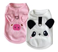 TopHomer - Camisetas sin mangas para perro (cerdo y panda), tejido de nido de abeja con anillo en D, ropa Primavera-Verano M
