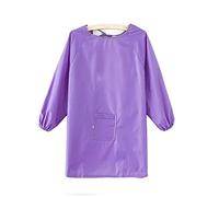 TopHomer Delantales de pintura para niños, delantal de arte impermeable, manga larga para jugar al niño, apto para pintar comiendo artesanías arcilla, morado