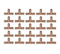 TopHomer Irrigación por goteo, 17 mm, conexión de acoplamiento en T de púas, conectores de acoplador para tubería de riego de 1/2 pulgadas, acoplamientos de línea de goteo para jardín césped 25 piezas