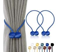 TopHomer Juego de 2 alzapaños magnéticos para cortinas, ideales para sala de estar, dormitorio, comedor y baño, 10 colores, apto para cortinas, cortinas y cortinas de ducha (azul oscuro)