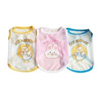 TopHomer - Juego de 3 camisetas de malla de patito y conejo para animales pequeños | Tejido transpirable 0,15 mm - verano, M