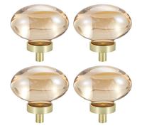 TopHomer Juego de 4 pomos redondos de cristal de 45 mm para puertas de cristal, redondas, para armarios, puertas correderas, cajones, pomos de cristal transparente (F)