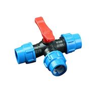 TopHomer Válvula de 3 vías para manguera de jardín PE, conector en T, distribuidor de tubo, conector de manguera de agua, conector de manguera de jardín de acoplamiento rápido con válvula, 40mm