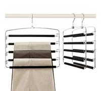 TOPIA HANGER Perchas para Pantalones, Paquete de 3 Unidades, Colgador de Brazo oscilante, Organizador de Almacenamiento Acolchado de Espuma Antideslizante para Ahorrar Espacio, Organizador de