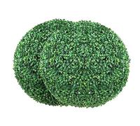 Topiario Artificial de Boj 406 mm Bola de Boj Artificial 2 Plantas Falsas de PE, 10 Hojas Reemplazables, 4 Mariposas Decorativas para Decoración de Interiores, Jardín, Terraza, Balcón, Entrada