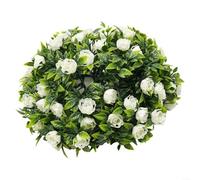 Topiario de bola de rosas en estilo cesta colgante para decoración de paisajes e interiores, hogar y espacios públicos (D 25 cm)