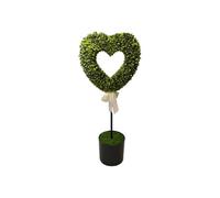 Topiario de corazón, topiario en forma de corazón al aire libre, decoración del día de San Valentín, árboles topiarios con forma de árbol, decoraciones artificiales, macetas de boj con pajarita
