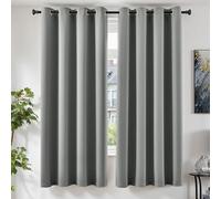 TOPICK Cortinas Gris Opacas Salon Modernas 2 Piezas 200 CM Largo Vintage Black out Insulated Curtains Cold and Heat for Bedroom Living Room 140 x 200 CM Gris Claro