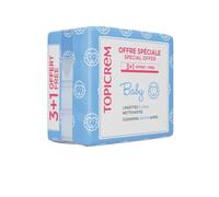 Topicrem Toallitas limpiadoras al agua para bebé – Pack 4 x 60 uds