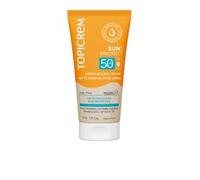 Topicrem - Sun Protect Crema Mousse Acabado Mate SPF50 - Protector solar facial de alta protección, hidrata las 24 horas, acabado mate - Cuidado para la piel sensible que se expone al sol