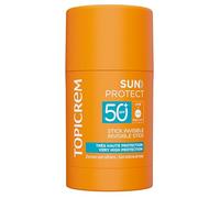 Topicrem - Sun Protect, Stick invisible SPF50+ - Barra solar facial muy alta protección, hidrata 8 horas - Cuidado para la piel sensible expuesta al sol - sin