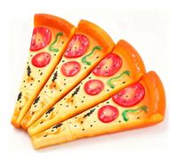 Topiky 5 Bolígrafos de Pizza, Juego de Bolígrafos de Escritura de Alimentos Novedosos para Regalo de Fiesta, Actividades Temáticas, Lindos con Forma de Pizza, Recambio Suave para la Oficina de la