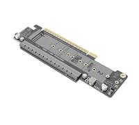 Topiky Adaptador NVMe PCIe, PCIe 5.0 X16 a Tarjeta Adaptadora de Llave Dual M.2 M, Tarjeta de Expansión .2 NVMe Compatible con X8 X4 X4 Split para PC de Escritorio