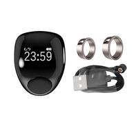 Topiky Anillo Inteligente Tasbih Zikr, Contador Digital, Anillo Recordatorio de Oraciones, Resistente Al Agua, Bluetooth, Alarma Inteligente Ajustable, Contador (20 y resucitó)