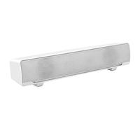 Topiky Barra de Sonido estéreo con Cable USB Reproductor de música Caja de Sonido Envolvente de Graves Entrada de 3,5 mm para computadora de Escritorio/portátil/TV/teléfono Inteligente(Blanco)