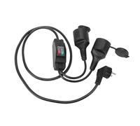 Topiky Cable de Extensión para Exteriores de 1,6 M con Interruptor de 2 Enchufes, Divisor de Cable de Extensión para Exteriores de Alta Resistencia, Tomas con Conexión A Tierra de 16 A para Luces