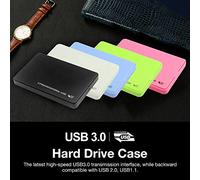 Topiky Caja de Disco Duro USB3.0 de 2,5 Pulgadas, Diseño sin Herramientas Compatibilidad Universal Indicador LED Hot Swap Plug Play, con Adaptador USB3.0 a (White)