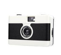 Topiky Cámara de Película de 35 Mm, Cámara Reutilizable de Estilo Vintage con Flash Incorporado, Lente de 28 Mm F/8, Liviana para Fotografía de Viajes (White)