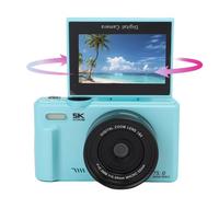 Topiky Cámaras Digitales para Fotografía 5K, Cámara de Vlogging de Enfoque Automático de 75MP con Pantalla de Flip de 3 Pulgadas, Cámara de Viaje Compacta18x Cámara de Zoom Digital