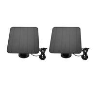 Topiky Cargador de Panel Solar de 12 W con Cable de 9,8 Pies para Cámara Ring Carga Eficiente a Prueba de Agua Uso en Exteriores Paquete de 2 Negro